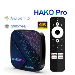 Hako Pro Dolby Amlogic S905Y4-B 2GB 4GB 16GB 32GB 64GB 100M LAN 2.4G 5G 듀얼 WIFI BT5.0 4K HDR 스마트 TV 박스 Android 11