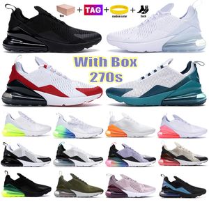 With Box 270-tals löparskor 2023 Designer Män Dam Sportskor Trippel Svart Vit Antracit Sommargradient Spirit Blågrön Universitet Guld Röd Sneakers Sneakers