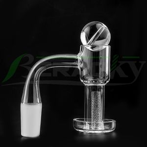 Beracky High Quality Flat Top Smoking Terp Slurpers Quartz Banger With Hollow Bubble Cap Ball Terp Pillar 2mm Wall 10mm 14mm 18mm Nails for Glas Water Bongs Dab Rigs