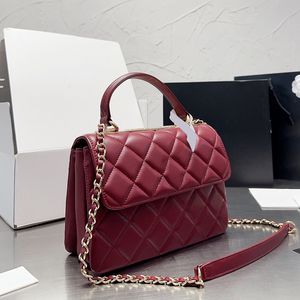 Womens Trendy Top Handle Tote Bags Gold Metal Hardware Matelasse Chain Crossbody Shoulder Handbags Multi Pochette Luxury Designer Outdoor Sacoche Purse 25CM