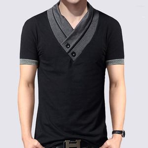 Mäns T-skjortor Summer Men's Casual T-shirt Fashion Slim Short Sleeve V Neck Shirt For Men Korean Streetwear Tops Tees