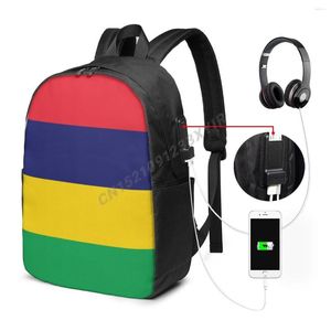 Backpack Mauritius Flag Mauritians Country Mapa It's in My DNA Fãs de DNA School School Travel Laptop Casual Back Pack Unisex