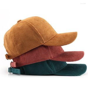 Ball Caps Spring Autumn Corduroy Plain Baseball Cap For Men Women Daily Casual Outdoor Cricket Unisex Snapback Hat Casquette