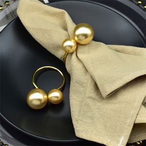 Napkin Rings 12 PCS champagne gold napkin ring simple creative decorative mouth cloth buckle 230224