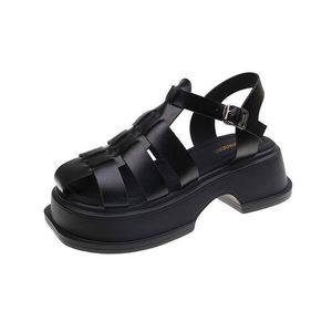 Sandali classici tinta unita punta tonda sandali in plastica donna estate ultraleggeri comodi suola spessa scarpe da spiaggia per il tempo libero per le vacanze 2022 Z0224