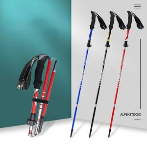 Trekking Poles Pole Folding Ultralight Quick Lock Trekking Poles Hiking Pole Race Running Outdoor Walking Stick Carbon Fiber J230224