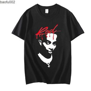 Erkek T-Shirt Klasik Playboi Carti Müzik Albümü Kırmızı Baskı T-shirt Eski 90'lar Rap Hip Hop Tees Moda Tasarımı Rahat Büyük Boy Tops Hipster W0224
