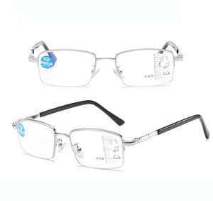Óculos de sol Ultralight Reading óculos homens homens retângulo sem aro clássico de nascença de primavera anti -Blu ray fadiga 1 2 3 a 4sunglasses