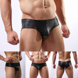 Mens lüks iç çamaşırı iç çamaşırları bikini sahte deri brifingler u dışbükey külotlar düşük rise g-string t-back boksörler yüksek elastik çekmeceler Kecks tanga az1z