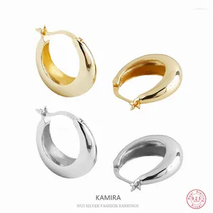 Hoop Earrings KAMIRA Real 925 Sterling Silver Minimalist Drop Shape Pierced For Women 2023 Trendy Luxury Cartilage Jewelry