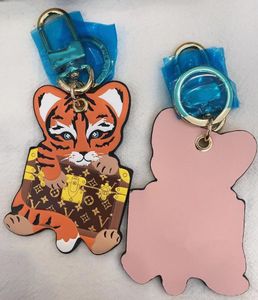 2023 Exclusive new fashion high quality leather tiger keyring for men and women