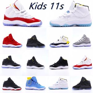 Cherry 11s Jumpman 11 shoe Unc XI boys girls basketball Children youth mid sneaker military grey black trainers big kid boy sneakers