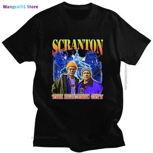 Wangcai01 Мужские футболки негабаритная футболка Офис Dunder Mifflin Dwight TV Show Scranton Tshirts Ma Mens Mens Vintage Cotton Fatur Уникальные топы 0224H23