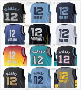 2022-23 Statement 12 Basketball Ja Morant Jerseys White Navy Black Blue City Black Edition Men Women Youth Kids