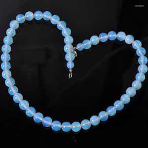 Łańcuchy 10 mm opal okrągłe luźne koraliki kamienny naszyjnik 18 -calowy biżuteria