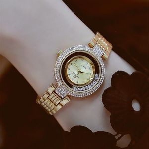 Zegarek na rękę Pełny Diamand Wodoodporny zegarek dla kobiet klasyczny luksusowy złoty nadgar