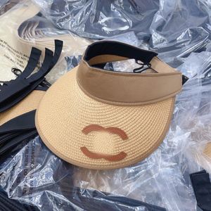 Womens Designer C-Letter Straw Visors Top Sun Fashion Sticked Hat Cap för män Kvinna Wide Brim Summer Bucket Outdoor Beach Hats 21 Style