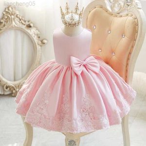 Abiti da ragazza Ragazze Principessa Ball Gown 1 ° Compleanno Abito Infantile Abiti eleganti Neonato Boutique Vestiti Battesimo del bambino Fluffy Vestidos L1535 W0224