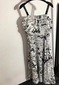 Projektantki Summer Sukienki na wybiegu Milan Milan Sukienki Spaghetti Pasek Rękawki Print Kobieta luksusowy seksowna szczupła sukienka na imprezę wieczorową vestidos ry249