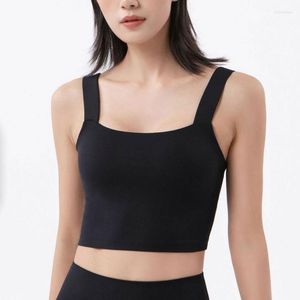 Yoga Outfit High Support Impact Tops Women Naked-feel Widen Straps Elastic U-type Back Exercise Gym Sports Bra Push-up Padded Crop Top