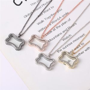 Pendant Necklaces 10pcs/Lot Cute Dog Bone Shape Glass Floating Memory Living Locket Chain For Women Collares Jewelry MakingPendant