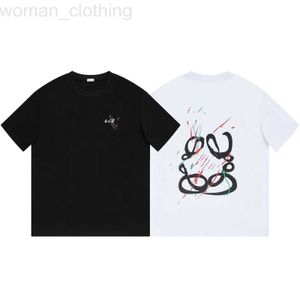 Herrt-shirts designer v￥r och sommar ny stil h-m￥lad graffiti bokstav trycker m￤n kvinnor ￤lskare kort￤rmad t-shirt A476