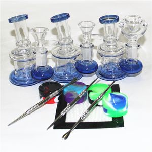 4,5-Zoll-Wasserpfeifen Mini Dab Rig Bunte dicke Glasbongs Inline-Perc-Wasserpfeifen 14-mm-Verbindung Bohrinseln Kleine Bong mit 4-mm-Quarz-Banger oder Schüssel