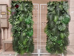 Dekorativa blommor Spr Green Leaf 3D Flower Wall Wedding Backdrop Artificial Party Events Table Runner Centerpiece