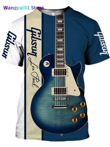 Wangcai01 Męskie koszulki Jazz T-shirt 3D Print Saksoły Guitar Clarinet T Shirt Classic Music Fashion Krótka Seve Hip Hop Tee Pop luźna T-shirt 0224H23