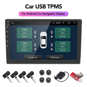 Android TPMS per autoradio Lettore DVD Sistema di monitoraggio della pressione dei pneumatici Ruota di scorta Sensore esterno interno USB TMPS