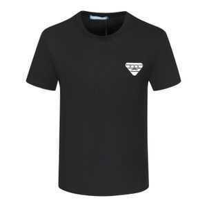 Camisetas de tee masculinas de designers adesivos de triangular preto e branco