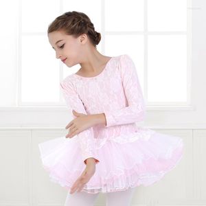 Scena nosza dziewczyny tańczące sukienka Lady Lace Taniec Koronkowy garnitur dla dzieci Balet Fleabane Mundlis Dziecięcy Dzień Dzień B-6390