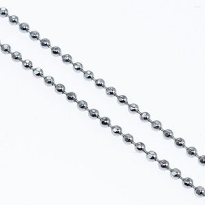 Chains 3MM 20Inches Stainless Steel White Gold Color Ball Beads Necklace Chain Pendants Men Women Jewelry Accessories