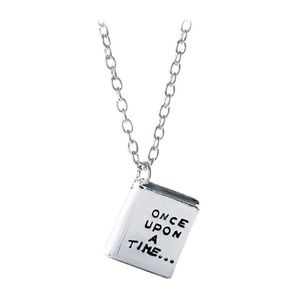 C'era una volta Lettera Storia Libro Collana Designer Ciondolo in argento sudamericano Donna Lega Mans Collane Pendenti Catena Gioielli Girocolli Accessori Regalo