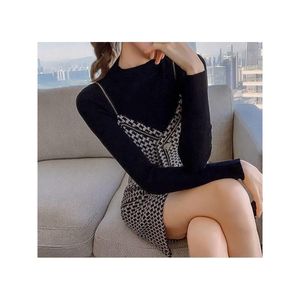 Casual Dresses Suspender kjol Kvinnor 2023 Single Set Autumn and Winter Thousand Bird Check Bottom Dress French ComplexCasual