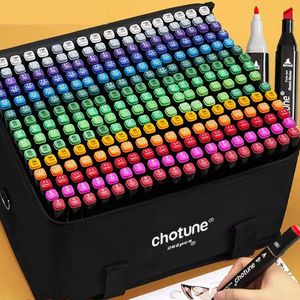 Markers 30 60 80 168 Colour Double Headed Oily Marker Set Sketch Drawing Graffiti Art Markers for Student School Supplies