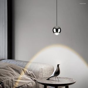 Hängslampor som säljer modern minimalism sovrum huvudgavel hängande trådlampa elektropläterad spotlight boll liten ljuskrona enstaka huvud