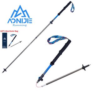 Trekking Poles Aonijie E4209 Lätt vikning VTYPE Stickjustering Collapsible Trekking Pol Aluminium Alloy For Trail vandring Running J230224