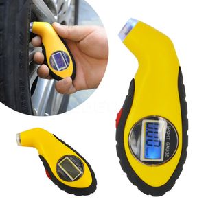 디지털 타이어 공기 압력 게이지 미터 LCD 전자 자동차 타이어 압력계 바로메터 테스터 도구 자동차 오토바이 보안 알람