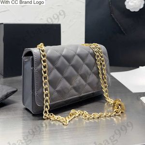 CC Marka Çapraz Vücut 22K Kuzu Dinekleri Cüzdanlar Kapsamlı Torbalar Altın Boncuklar Metal Zincir Crossbody Coins Çantası Klasik Elmas Çoklu Pochette Kart Tasarımcısı Wome