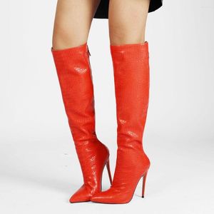 Boots The Spring And Autumn Period Point West High Heel Knee During Big Yards For Women's Shoes Fashion