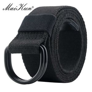 Belts Maikun Tactical Canvas Men Belt High Quality Unisex Double DRing Buckle Waistband Casual Canvas Female Belt Fabric For Jeans Z0223