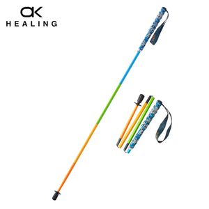 Trekking Poles Colorful 5Section Foldable Trekking Poles Ultra Light Hiking Sticks Portable Full Carbon Fiber Outdoor Walking Sticks Cane J230224