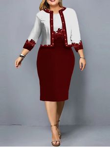 Etnisk kläder Afrikansk klänning Set Kläder Kvinnor 34 Sleeve Jacket Tops and Dress Suit Autumn Print Fashion Office Lady African Outfits 230223