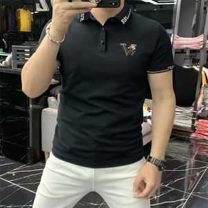 2023 Designer-Mode-Top, Business-Kleidung, bestickte Kragendetails, kurzärmliges Poloshirt für Herren, mehrfarbig, mehrfarbig, T-Shirt M-4XL