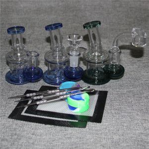glass bong recycler dab oil rigs water pipe 4.5 inch heady glass bubbler with 14mm smoking bowl or quartz banger