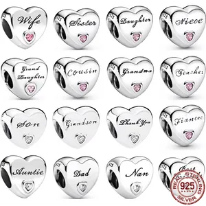 Novos personagens populares de prata 925 Sterling Charm Bads Adequado para jóias primitivas de pulseira Pandora para fazer presentes femininos