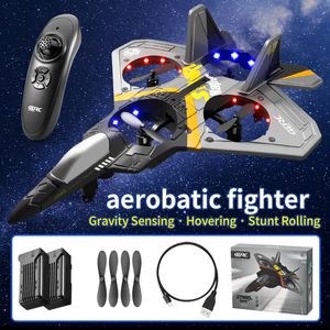 Electric/RC Aircraft Rc Plane V17 Gravity Sensing Aircraft Glider with Light Radio Control Helicopter Foam Remote Controlled Airplane Toys for Boys 230223
