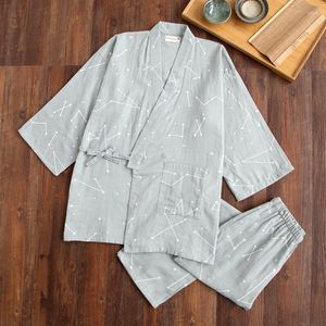 Abbigliamento da donna in stile giapponese in stile kimono cotone pigiamas pijamas pijamas da donna a 2 pezzi set doppio strato di sonno