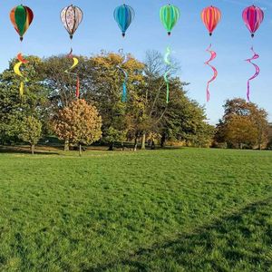 Garden Decorations Giant Rainbow Air Balloon Wind Spinners Pinwheels Whirligigs Windmill Toys For Kids Yard Decor Lawn